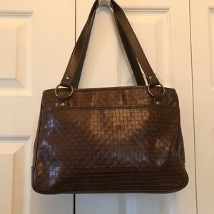 Relic Brown Faux Alligator Satchel Purse